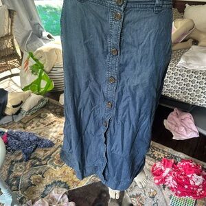 Denim Button-Down Skirt